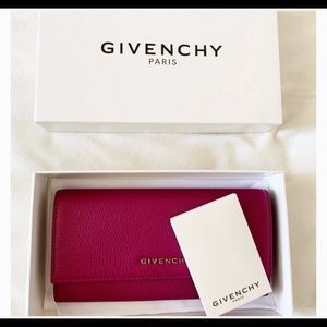 Givenchy Pandora Long Flap Wallet in a purple/magenta hue